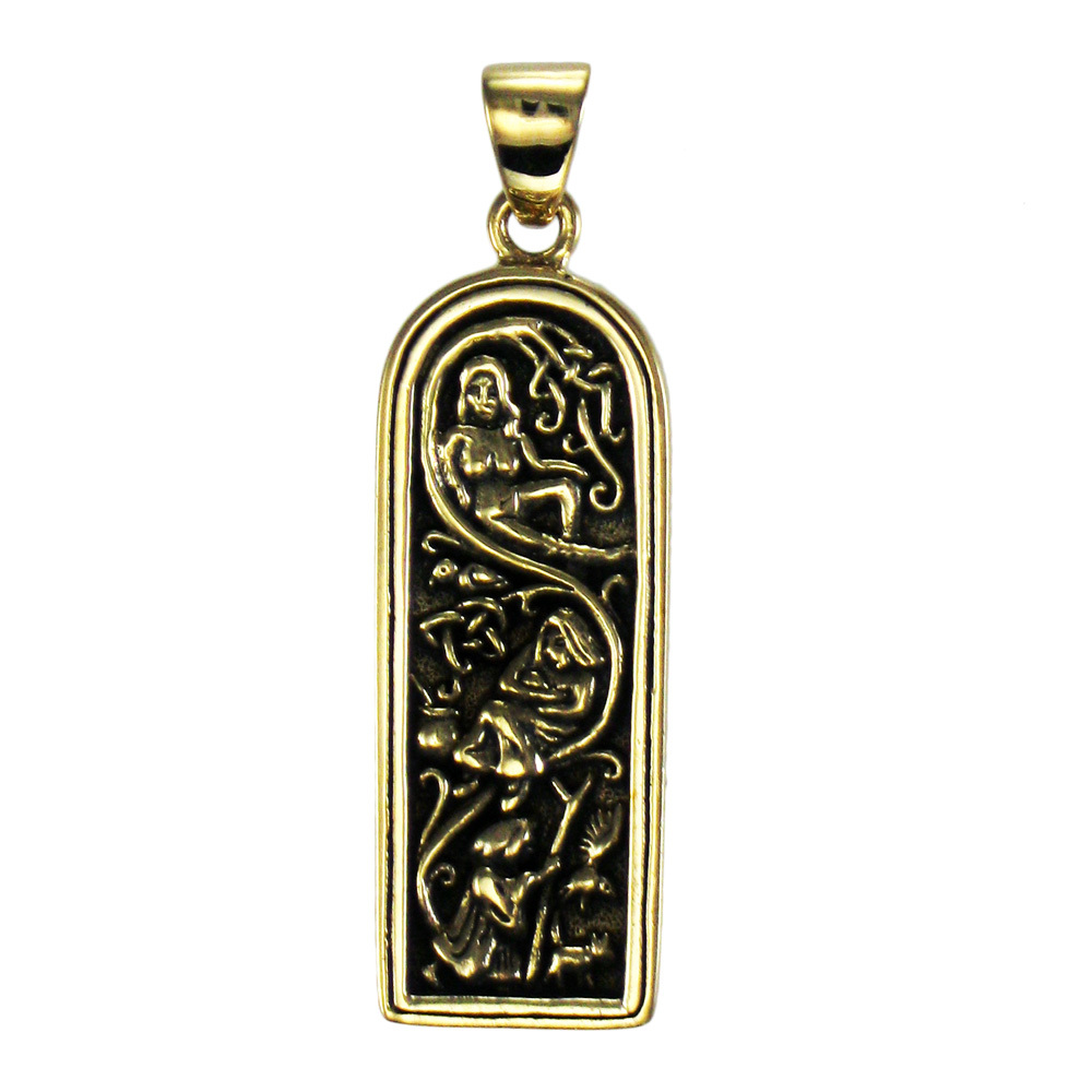 Bronze Maiden Mother & Crone Pendant Goddess